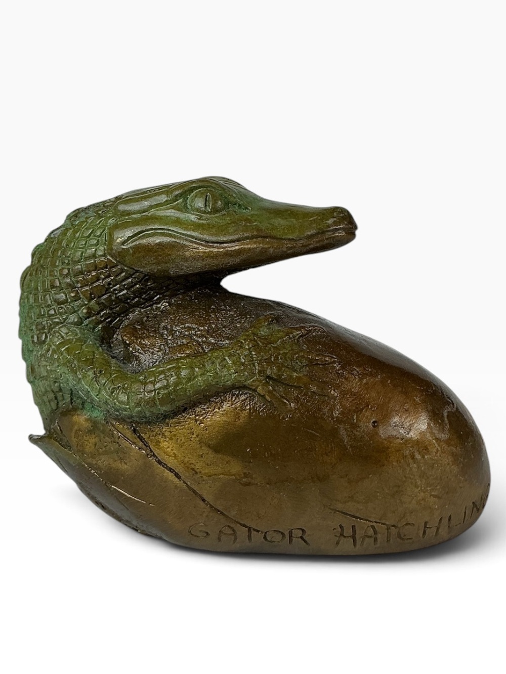 Bill Hunt Gator Hatchling Limited Edition Bronze Sculpture 138/250 Dated 1992